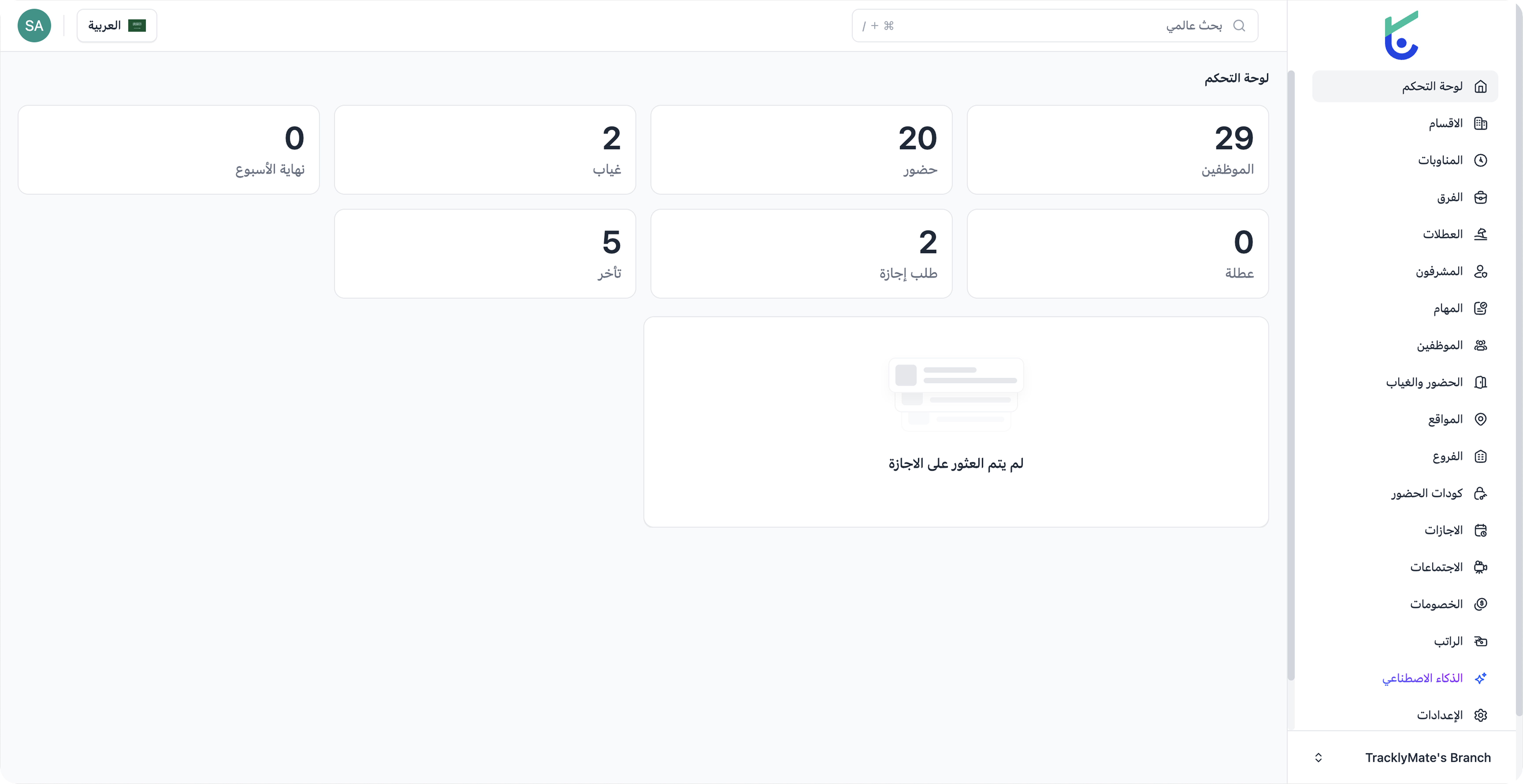 Dashboard screenshot